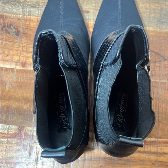 Brighton Trevor Black Leather & Stretch Ankle Boots, Womens 9.5 - Picture 8 of 10